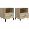 vidaXL Tables de chevet 2 pcs Chêne Sonoma Bois d'ingénierie