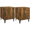 vidaXL Tables de chevet 2 pcs Chêne fumé Bois d'ingénierie