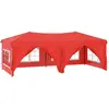 vidaXL Tente de réception pliable avec parois Rouge 3x6 m