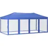 vidaXL Tente de réception pliable avec parois Bleu 3x6 m