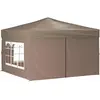 vidaXL Tente de réception pliable avec parois Taupe 3x3 m