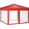 vidaXL Tente de réception pliable avec parois Rouge 3x3 m