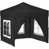 vidaXL Tente de réception pliable avec parois Noir 2x2 m