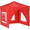 vidaXL Tente de réception pliable avec parois Rouge 2x2 m