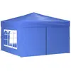 vidaXL Tente de réception pliable avec parois Bleu 3x3 m