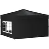 vidaXL Tente de réception pliable avec parois Noir 3x3 m