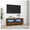 vidaXL Meuble TV avec lumières LED chêne marron 100x35x40 cm