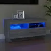 vidaXL Meuble TV avec lumières LED sonoma gris 80x35x40 cm