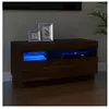 vidaXL Meuble TV avec lumières LED chêne marron 80x35x40 cm