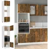 vidaXL Armoire à micro-ondes Chêne fumé 60x57x207 cm Bois d'ingénierie