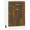 vidaXL Armoire de plancher à tiroir Chêne fumé 50x46x81,5 cm Bois