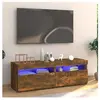 vidaXL Meuble TV avec lumières LED chêne fumé 120x35x40 cm