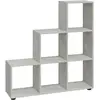vidaXL Bibliothèque escalier Gris béton 107 cm Bois d'ingénierie