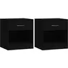 vidaXL Tables de chevet 2 pcs avec tiroir Noir