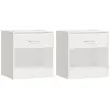 vidaXL Tables de chevet 2 pcs avec tiroir Blanc brillant