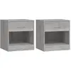 vidaXL Tables de chevet 2 pcs avec tiroir Sonoma gris