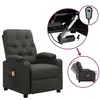 vidaXL Fauteuil électrique de massage Gris foncé Tissu