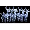 vidaXL Décoration de Noël Rennes et traîneau 320 LED Acrylique