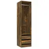 vidaXL Armoire avec tiroirs Chêne fumé 50x50x200 cm Bois d'ingénierie