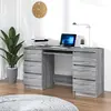 vidaXL Bureau Sonoma gris 140x50x77 cm Bois d'ingénierie