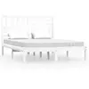 vidaXL Cadre de lit Blanc Bois de pin massif 140x190 cm