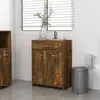 vidaXL Vidaxl Armoire De Bain Chêne Fumé 60x33x80 Cm Bois D'ingénierie