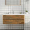 vidaXL Armoire de lavabo Chêne fumé 100x38,5x45 cm Bois d'ingénierie