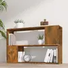 vidaXL Bibliothèque Chêne fumé 100x24x63 cm Bois d'ingénierie
