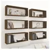 vidaXL Étagères murales cube 6 pcs Chêne marron 60x15x23 cm Bois