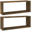 vidaXL Étagères murales cube 2 pcs Chêne fumé 60x15x23 cm Bois
