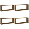 vidaXL Étagères murales cube 4 pcs Chêne fumé 60x15x23 cm Bois