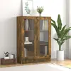 vidaXL Armoire à vitrine Chêne fumé 82,5x30,5x115 cm Bois d'ingénierie