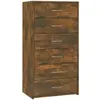 vidaXL Buffet avec 6 tiroirs Chêne fumé 50x34x96 cm Bois d'ingénierie