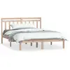 vidaXL Cadre de lit 135x190 cm Double Bois massif