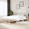 vidaXL Cadre de lit Blanc 135x190 cm Double Bois massif