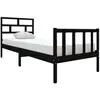 vidaXL Cadre de lit Noir Bois de pin massif 75x190 cm Petit simple