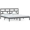 vidaXL Cadre de lit Gris Bois de pin massif 200x200 cm
