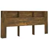 vidaXL Armoire de tête de lit Chêne fumé 220x18,5x104,5 cm