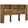 vidaXL Armoire de tête de lit Chêne fumé 180x18,5x104,5 cm