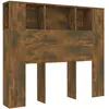 vidaXL Armoire de tête de lit chêne fumé 120x18,5x102,5 cm