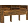 vidaXL Armoire de tête de lit Chêne fumé 200x19x103,5 cm