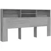 vidaXL Armoire de tête de lit Sonoma gris 200x19x103,5 cm