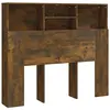 vidaXL Armoire de tête de lit Chêne fumé 120x19x103,5 cm