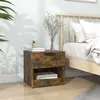 vidaXL Table de chevet Chêne fumé Bois d'ingénierie