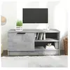 vidaXL Meuble TV Gris béton 80x35x36,5 cm Bois d'ingénierie