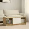 vidaXL Table basse Blanc et chêne sonoma 102x50x36cm Bois d'ingénierie