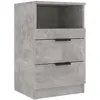 vidaXL Table de chevet Gris béton Bois d'ingénierie