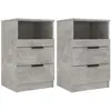 vidaXL Tables de chevet 2 pcs Gris béton Bois d'ingénierie