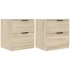 vidaXL Tables de chevet 2 pcs Chêne Sonoma Bois d'ingénierie