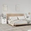 vidaXL Tables de chevet 2 pcs Blanc Bois d'ingénierie